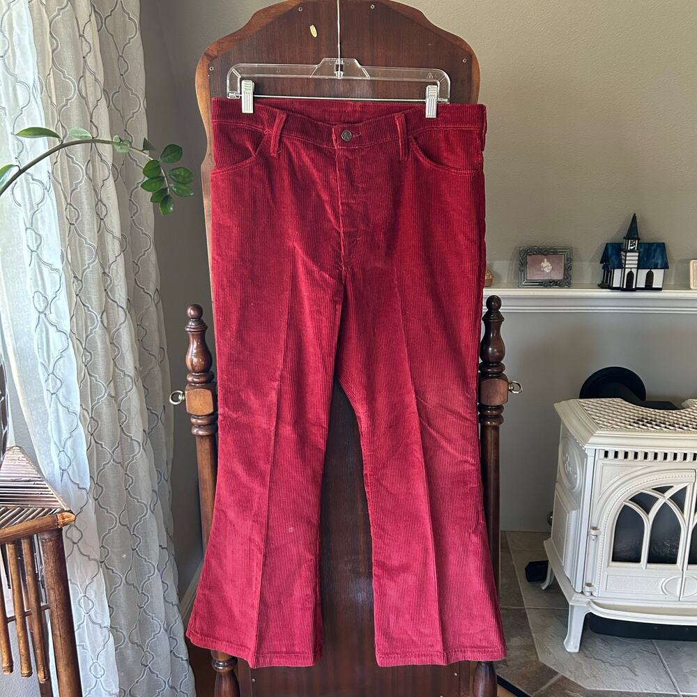 New! Vintage Saddlehorn 70s Red Corduroy western style Flare Pants Men’s 36 S